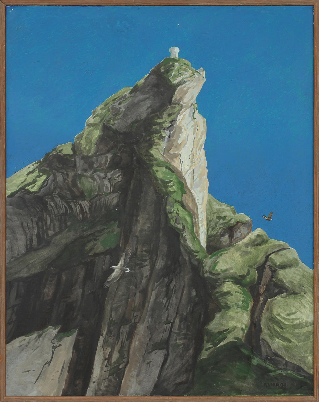 FOLKE LIND. "Lyssnarstationen" Olja på duk, signerad och daterad 78.