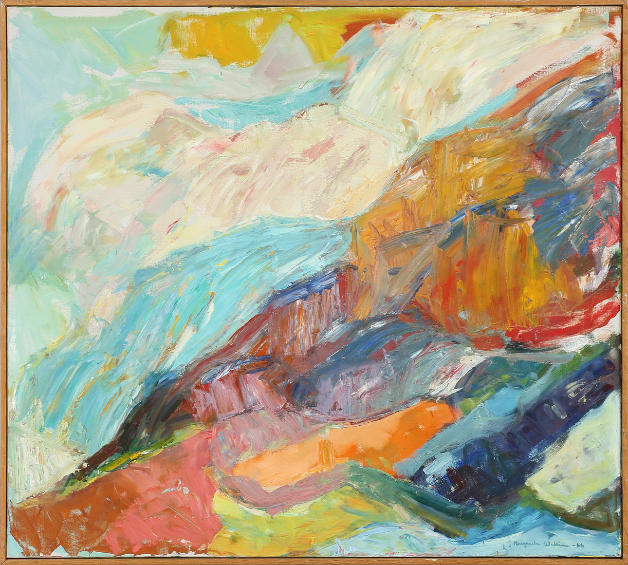 MARGARETA WALLIN KYLANDER. "Vår i fjällen". Olja på duk. Signerad och daterad 66.