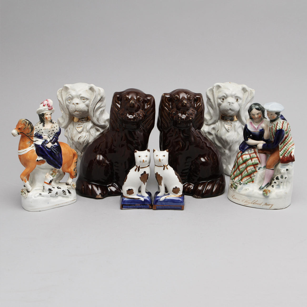 STAFFORDSHIRE, 8 delar, flintgods, England, 1800/1900-tal.