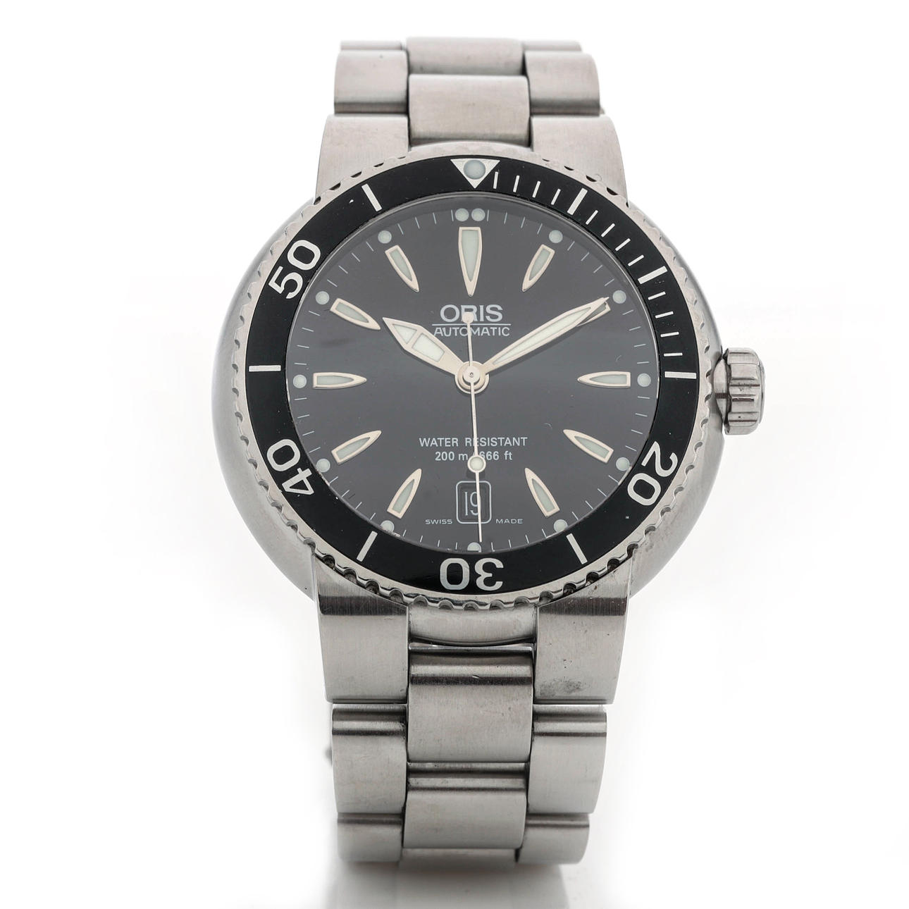 ORIS, wristwatch, steel, automatic, date.