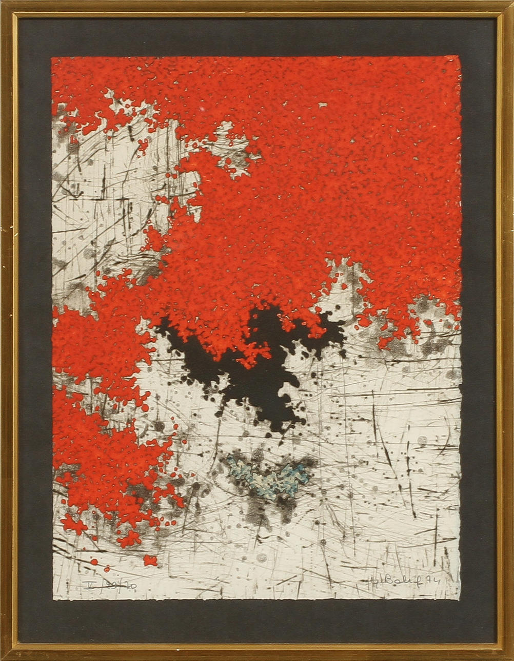 YANNICK BALLIF. Kompositioner, 5st, färgetsningar, signerade och numrerade 29/70.