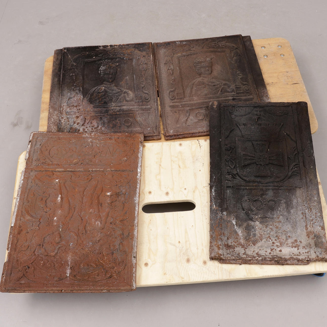 SÄTTUGNSPLATTOR, 4 st, gjutjärn, Örmo Bruk.