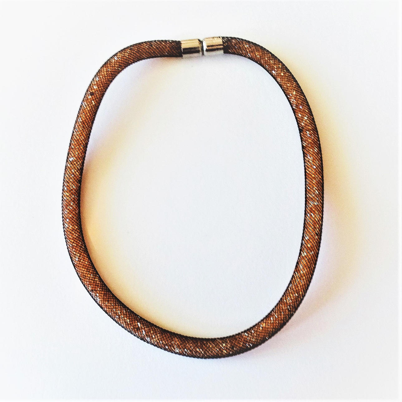 PLASTHALSBAND, svart roséguld.