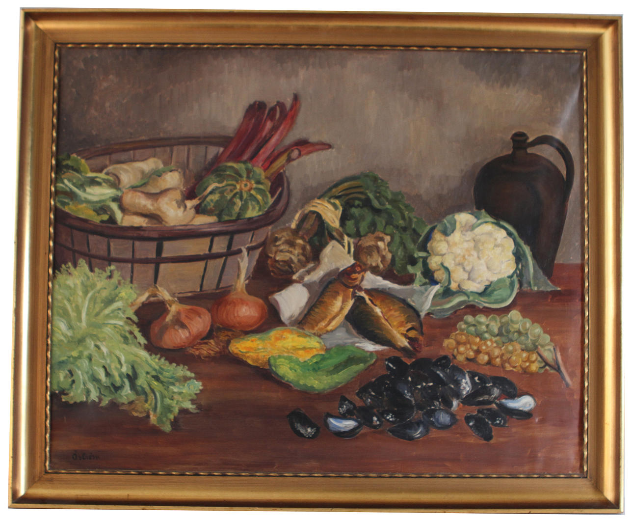 FOLKE ÖSTRÖM. Olja på duk, stilleben, signerad.