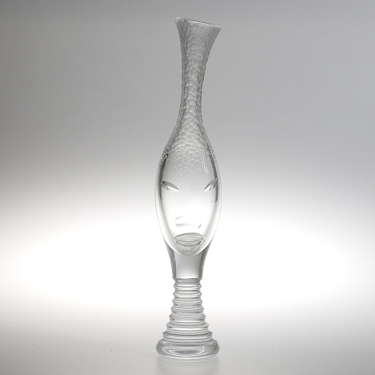 VAS, glas, "Afrikanska", Vicke Lindstrand, Kosta Glasbruk, ca 1952, signerad.