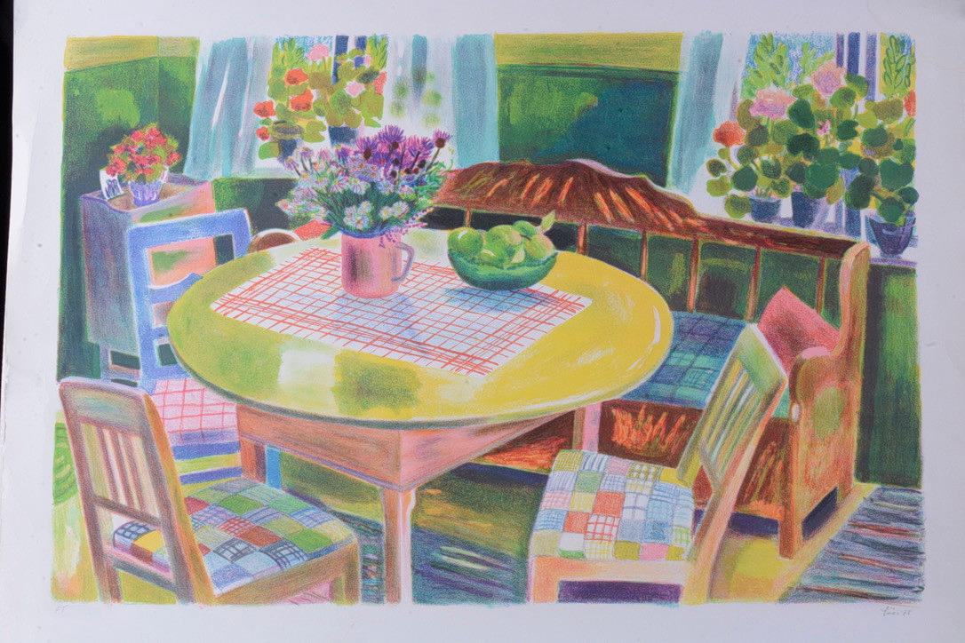 EVY LÅÅS. Färglitografier, 2-stycken.