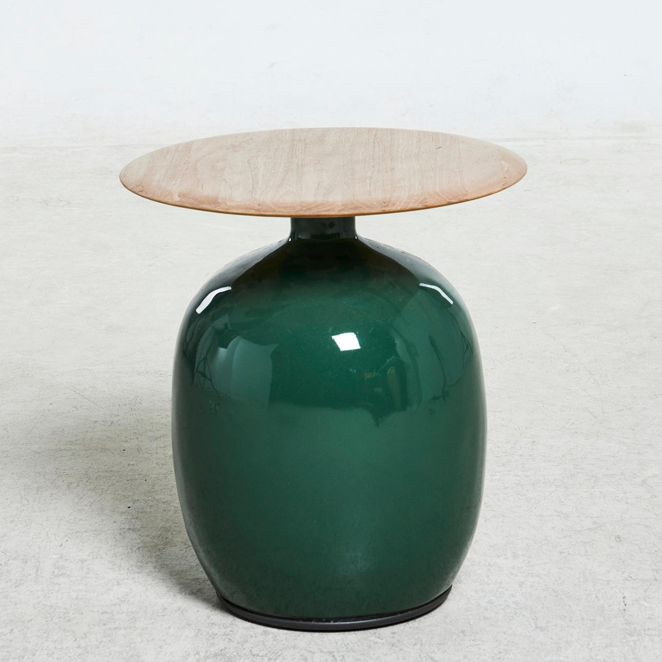 HENRIK PEDERSEN, "Blow High Side Table", side table, for Gloster, ceramic and teak.