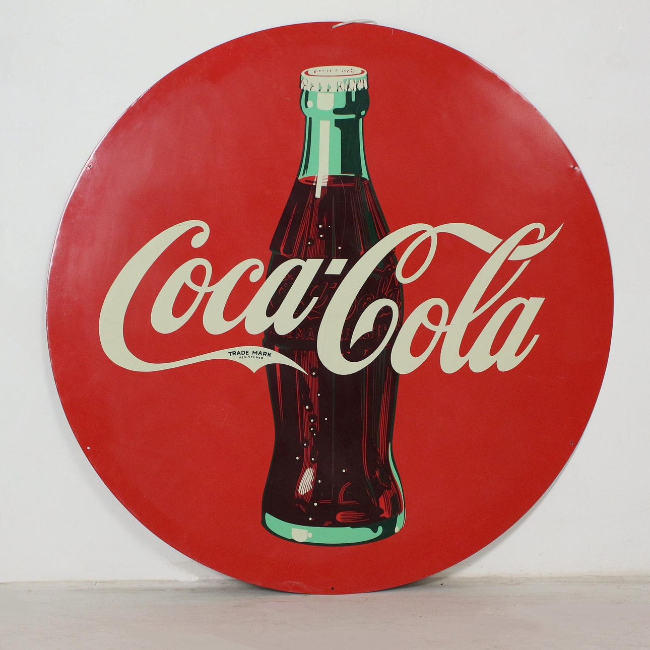 Gran cartel publicitario 'Coca Cola', metal.