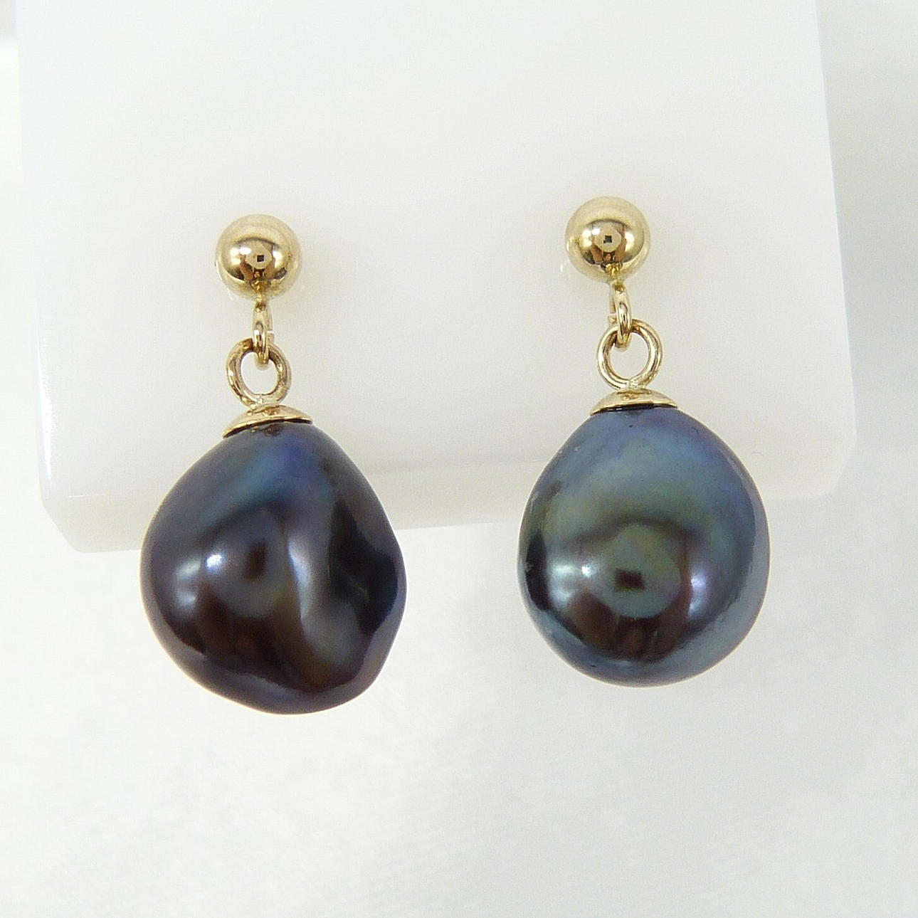 pendientes colgantes PERLA NEGRA.