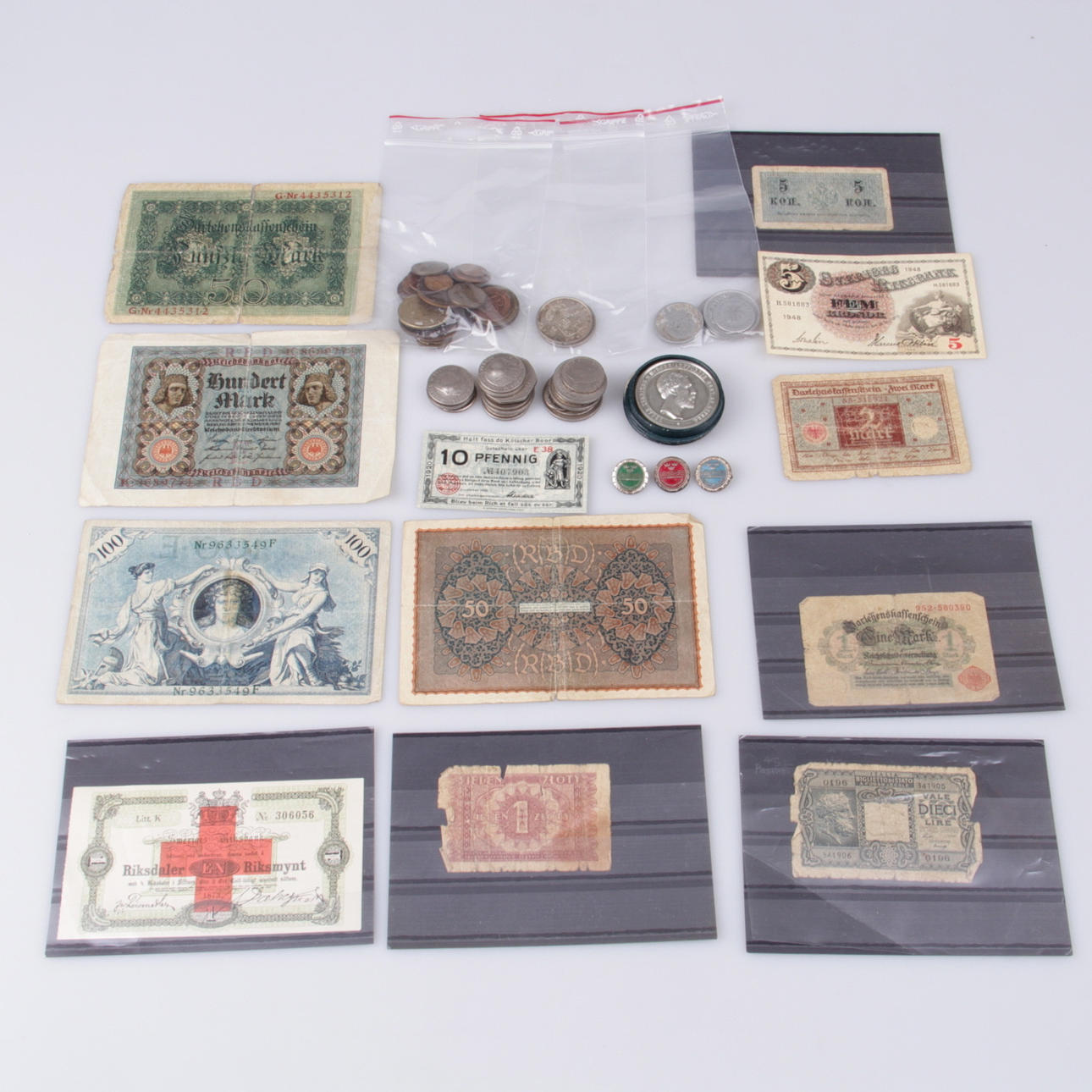 MYNT, SEDLAR samt MEDALJER, 1800/1900-tal.