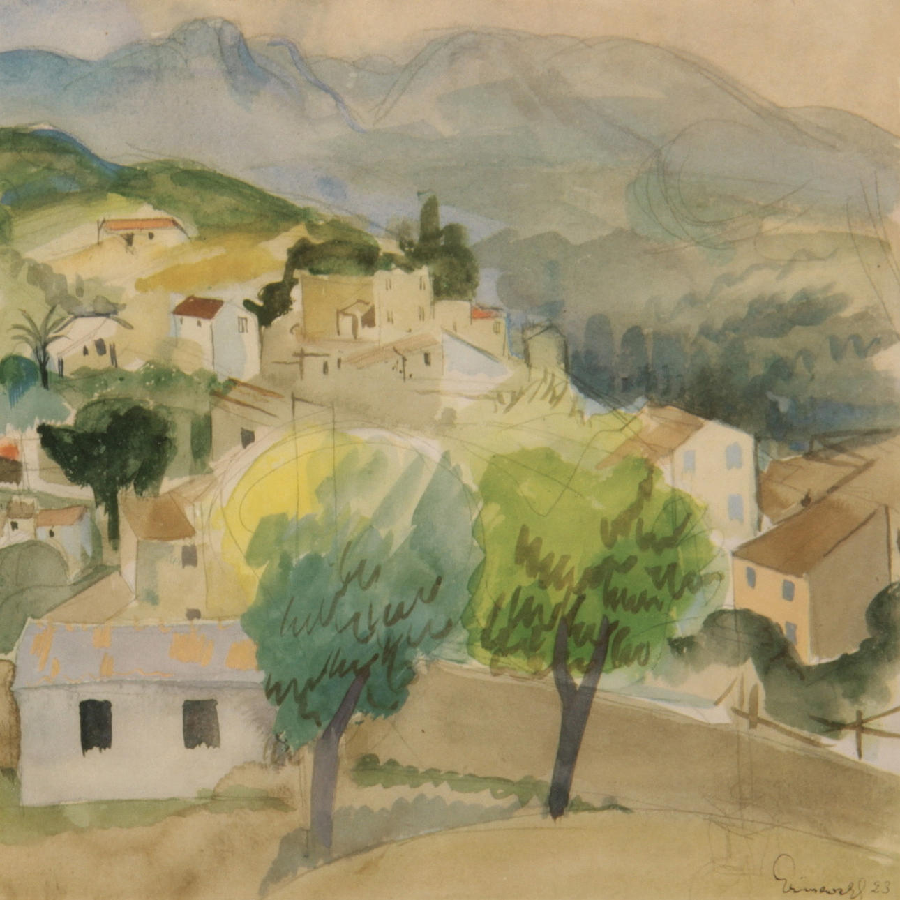 AFFISCH, Isaac Grünewald, signerad i trycket.