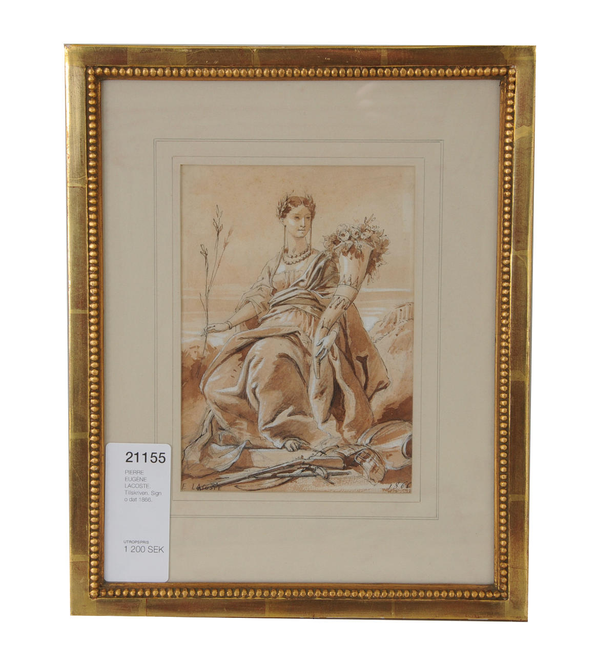 PIERRE EUGÈNE LACOSTE. TILLSKRIVEN. Sign o dat 1866.