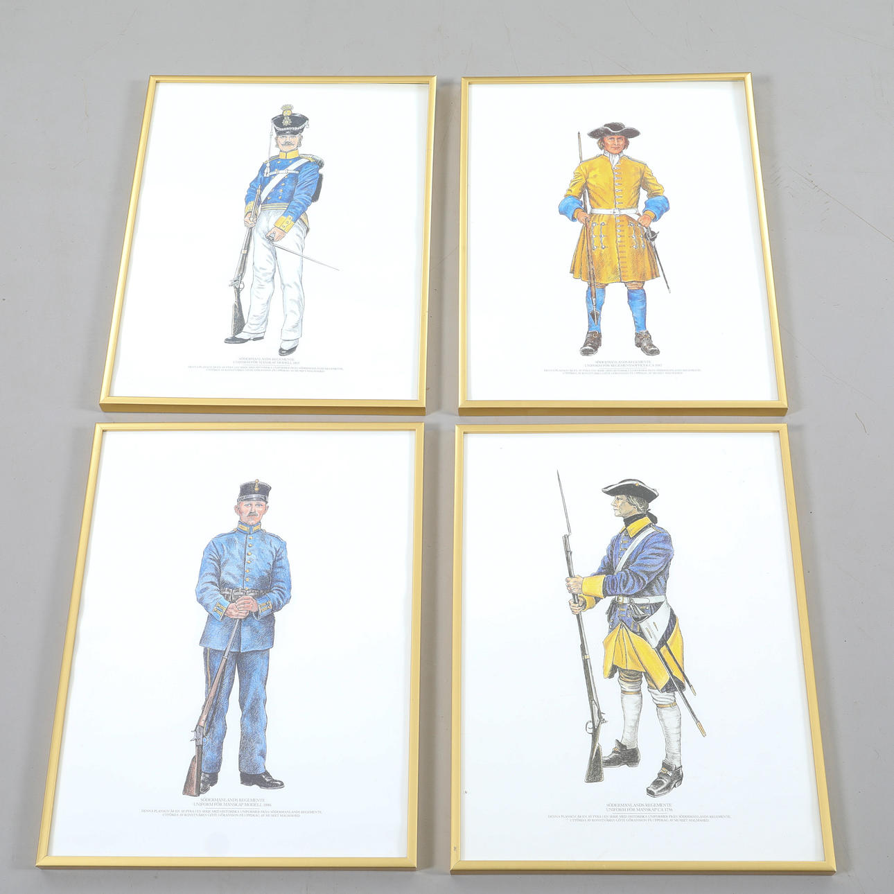 PLANS, 4 pcs, Södermanland regiment.