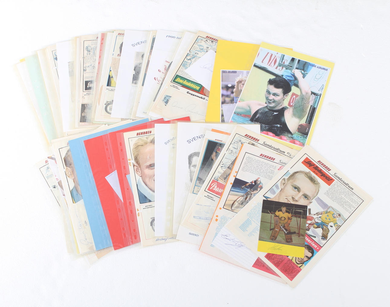 PARTI AUTOGRAFER, ca 70 st, Svensk Idrott.