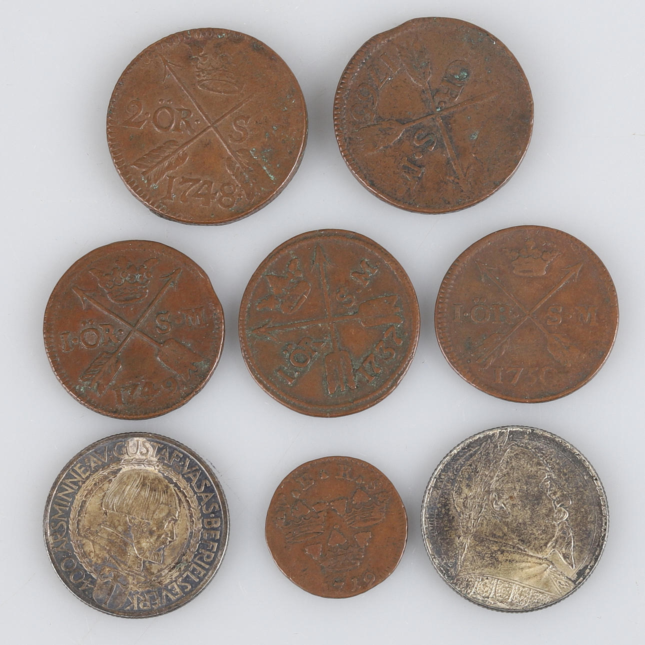 SVENSKA MYNT, 1900-tal & 1700-tal.