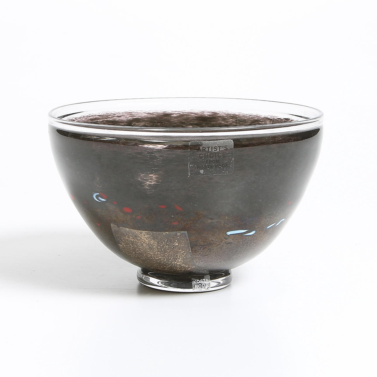 SKÅL, glas, signerad Bertil Vallien, artist collection, Kosta Boda. 1900-talets sista kvartal.