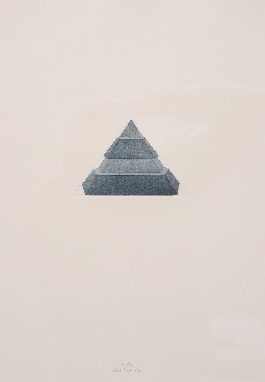 CARL MAGNUS. color lithograph, geometric composition, numbered 55/75, signed.