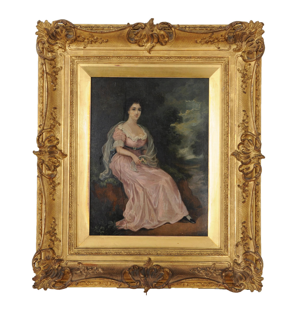 OKÄND KONSTNÄR. 1800-talets förra hälft. Olja på pannå.