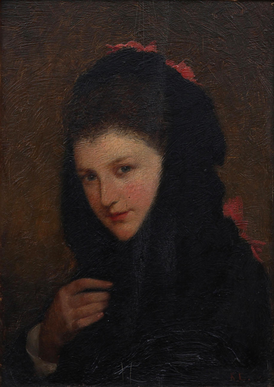 KNUT EKWALL. Olja på pannå. Monogramsignerad.