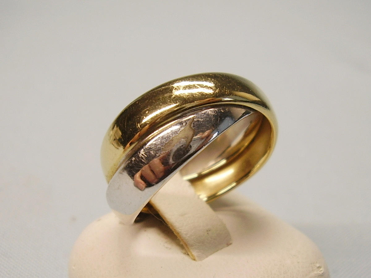 BI-TONE RING 14K GUL GULD & HVIDE GULD.