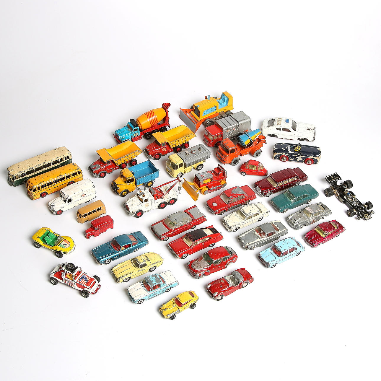 PARTI LEKSAKSBILAR, Dinky Toys, Corgi, Tekno mfl. 1960/70-tal.