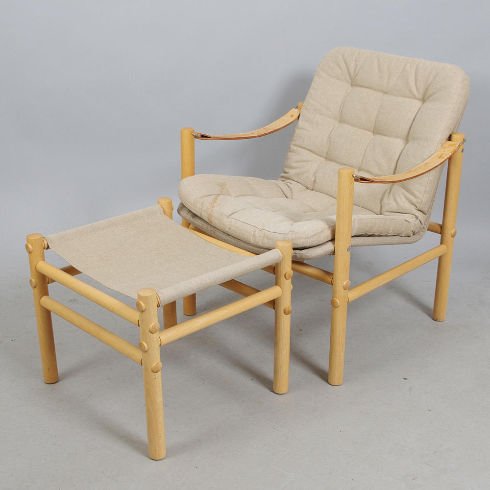 FÅTÖLJ SAMT FOTPALL, "Junker", Bror Boije, DUX.