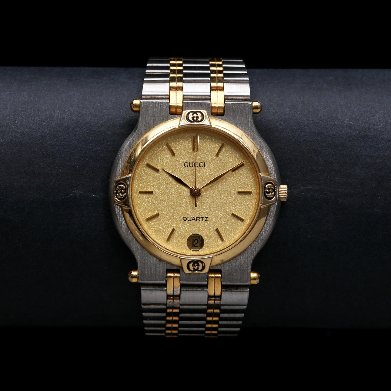 GUCCI, wristwatch, quartz, gold-plated.