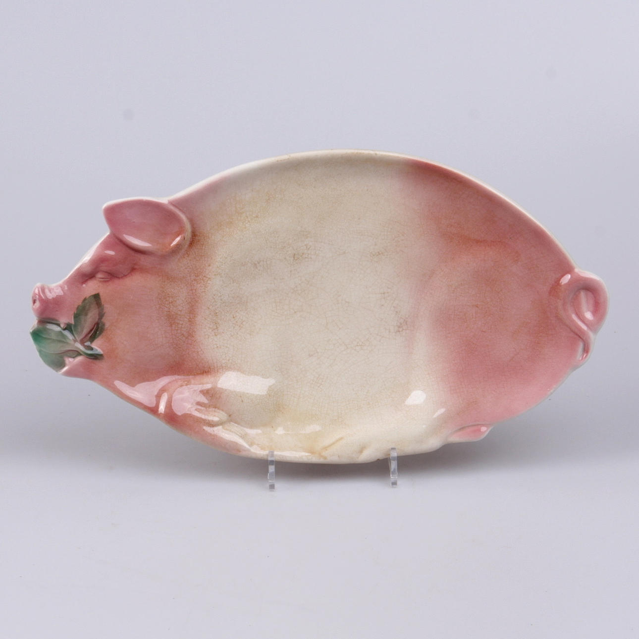 SKINKFAT, jugend, gris med äpple, Rörstrand, 1800-tal.