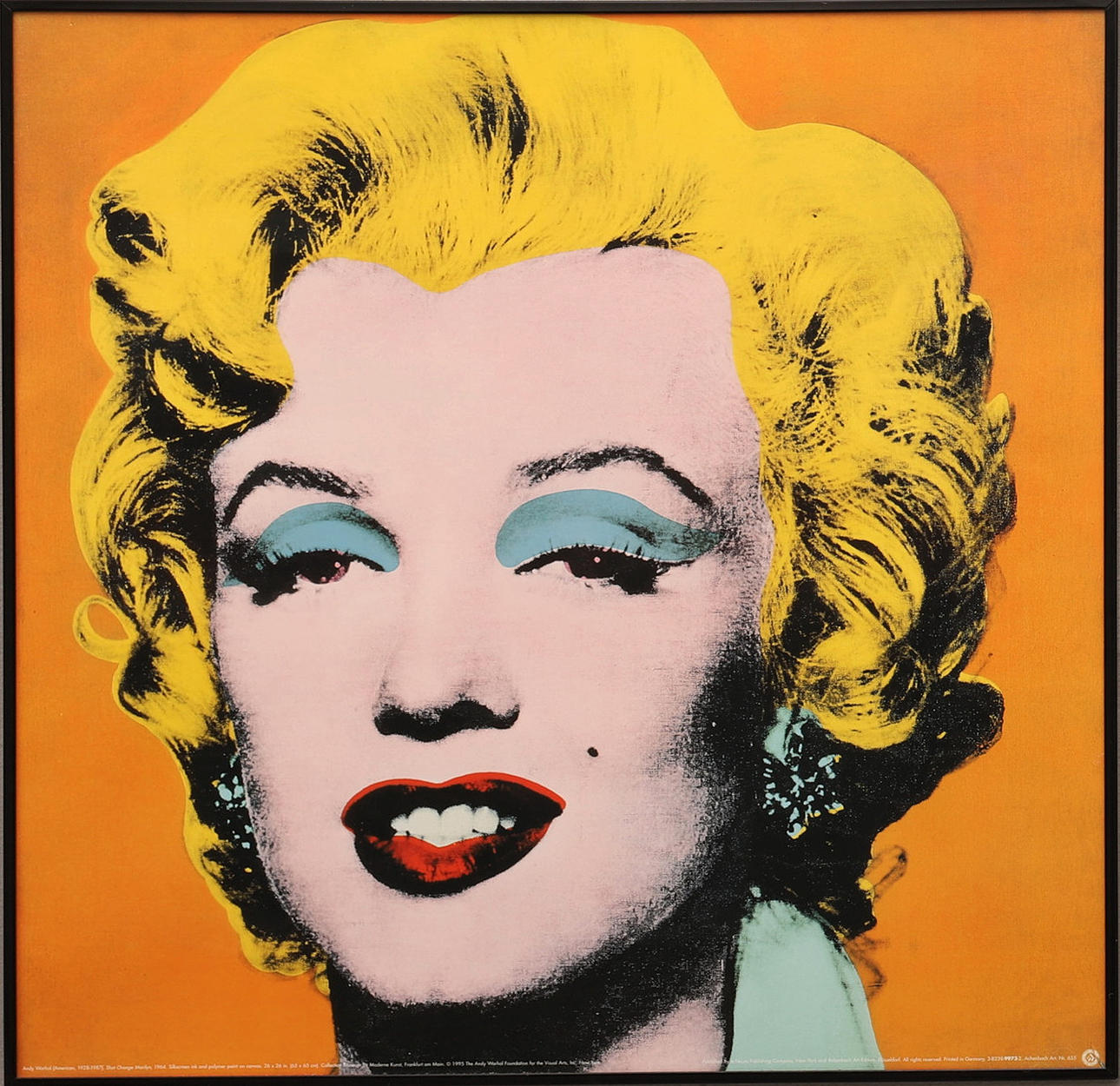 AFTER ANDY WARHOL. "Shot Orange Marilyn", offset lithograph, 1995, published by Achenbach Art Edition, Düsseldorf, and Neues Publishing Company, New York, courtesy of The Andy Warhol Foundation for the Visual Arts.