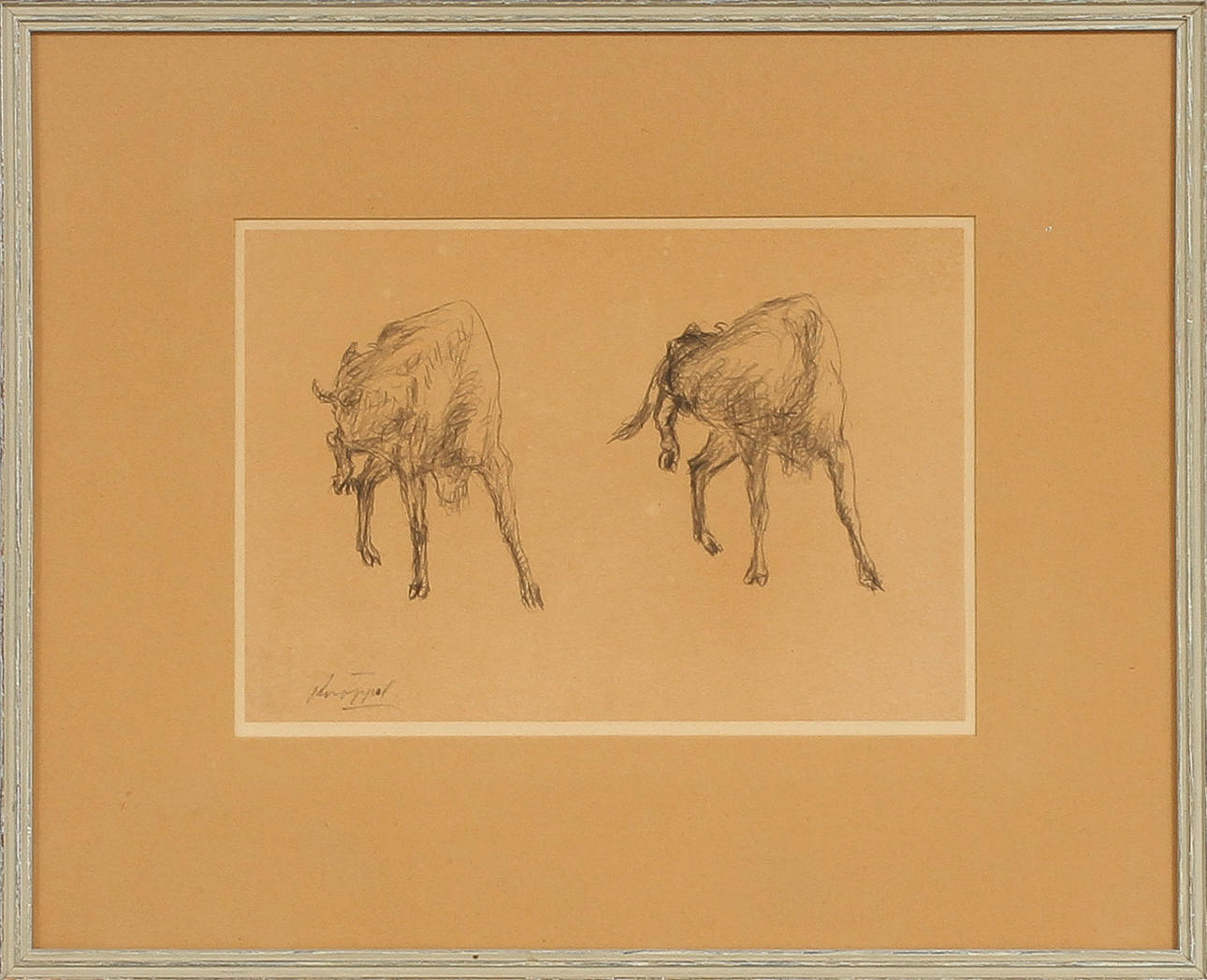 ARVID KNÖPPEL. 2 st, teckningar, sign.