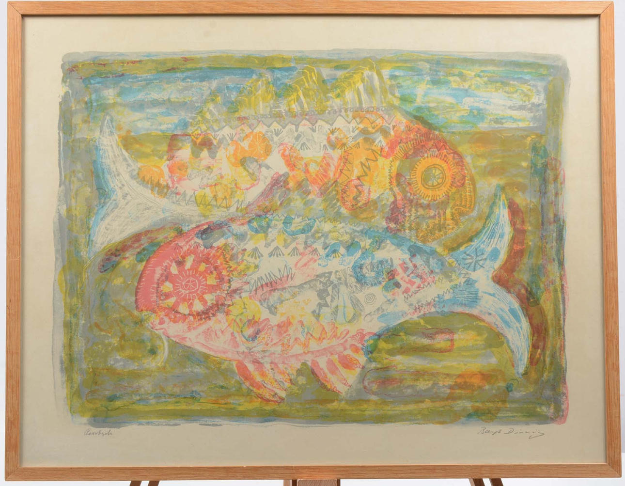 BENGT DIMMING. Fishes. Lithograph.