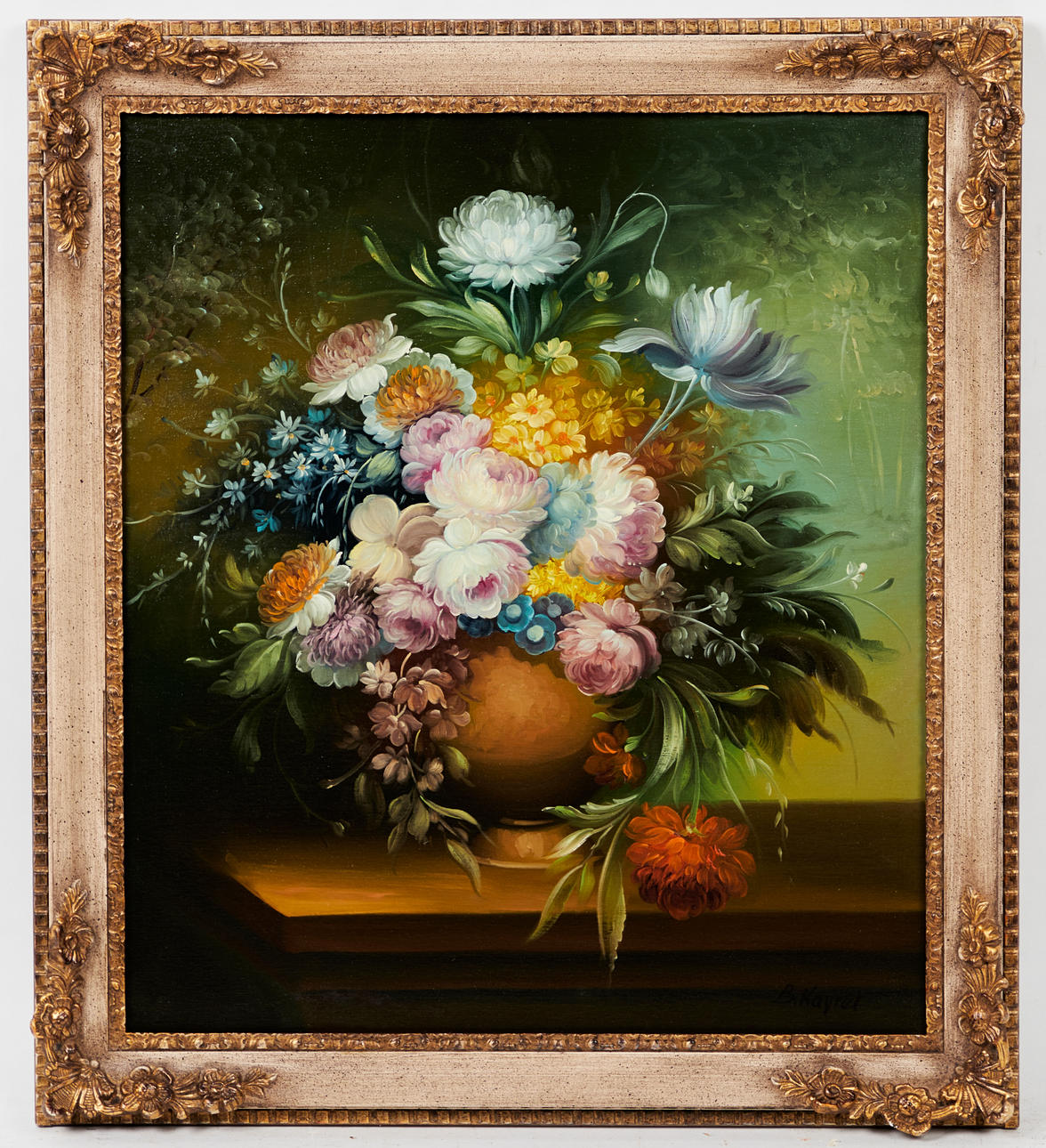 BODO KAYREL. Gemälde, Blumenstillleben mit Rosen.