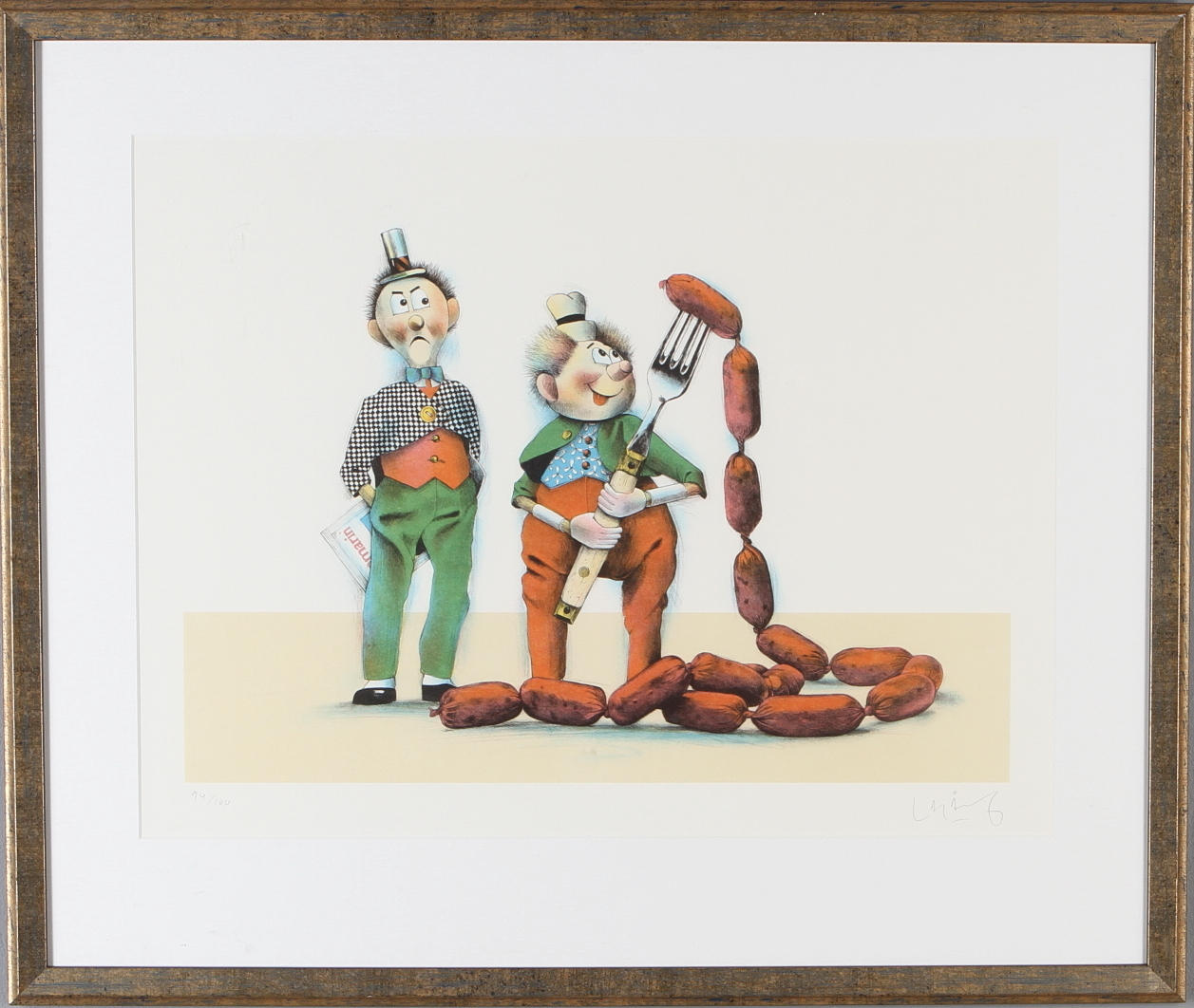 LASSE ÅBERG. "Patrik och Putrik 2", färglitografi, signerad samt numrerad 94/100.