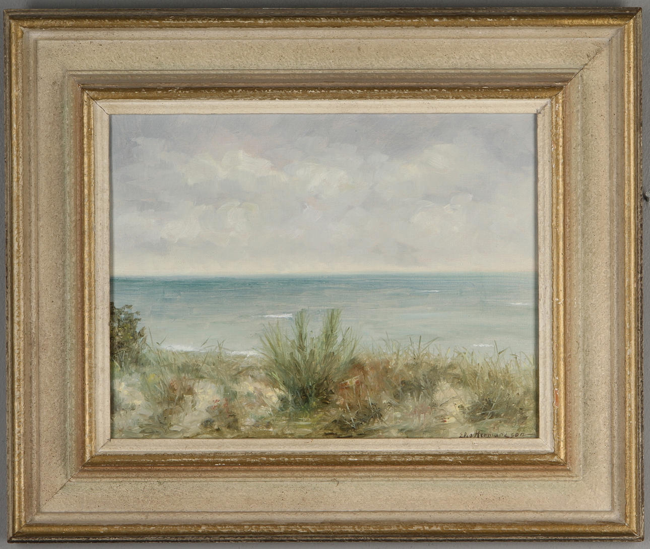 ELSE HERMANSSON. Kustlandskap, olja på duk, signerad.