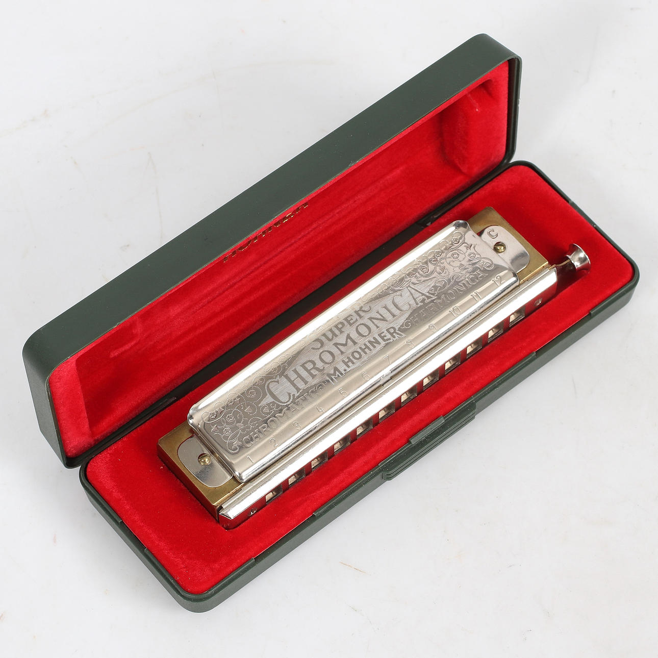 HARMONIA, "Super Chromonica", M Hohner, Chromatic Harmonica, Germany, 1900s.