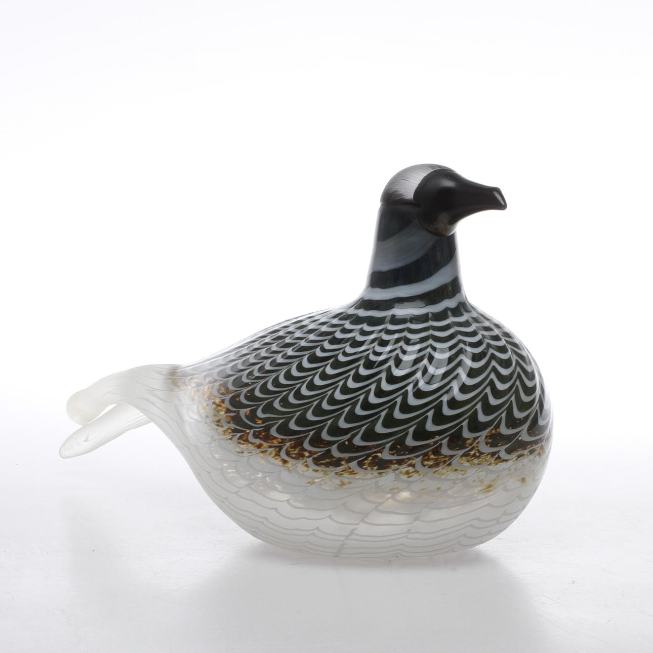 FIGURIN, glas, fågel, Oiva Toikka, Nuutajärvi Notsjö, numrerad E735/3000.