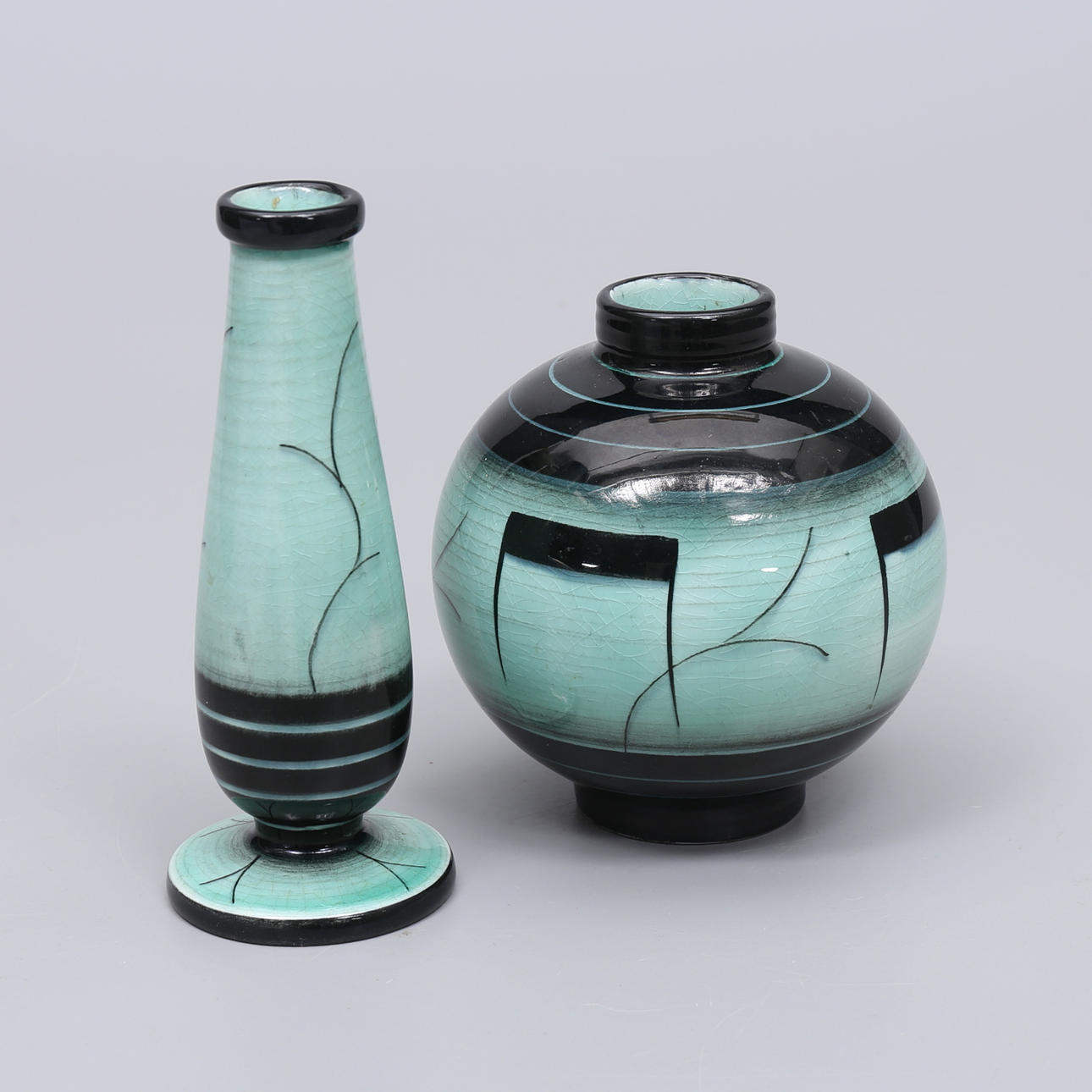 ILSE CLAESSON. Vases, 2 pcs, Art Deco, Ilse Claesson, Rörstrand.