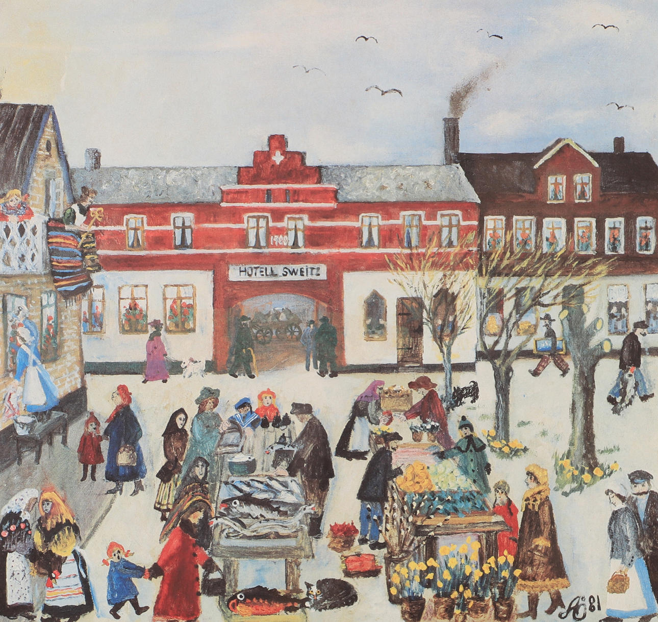 ALMA ÖHRSTRÖM. Höganäs, signerat tryck.