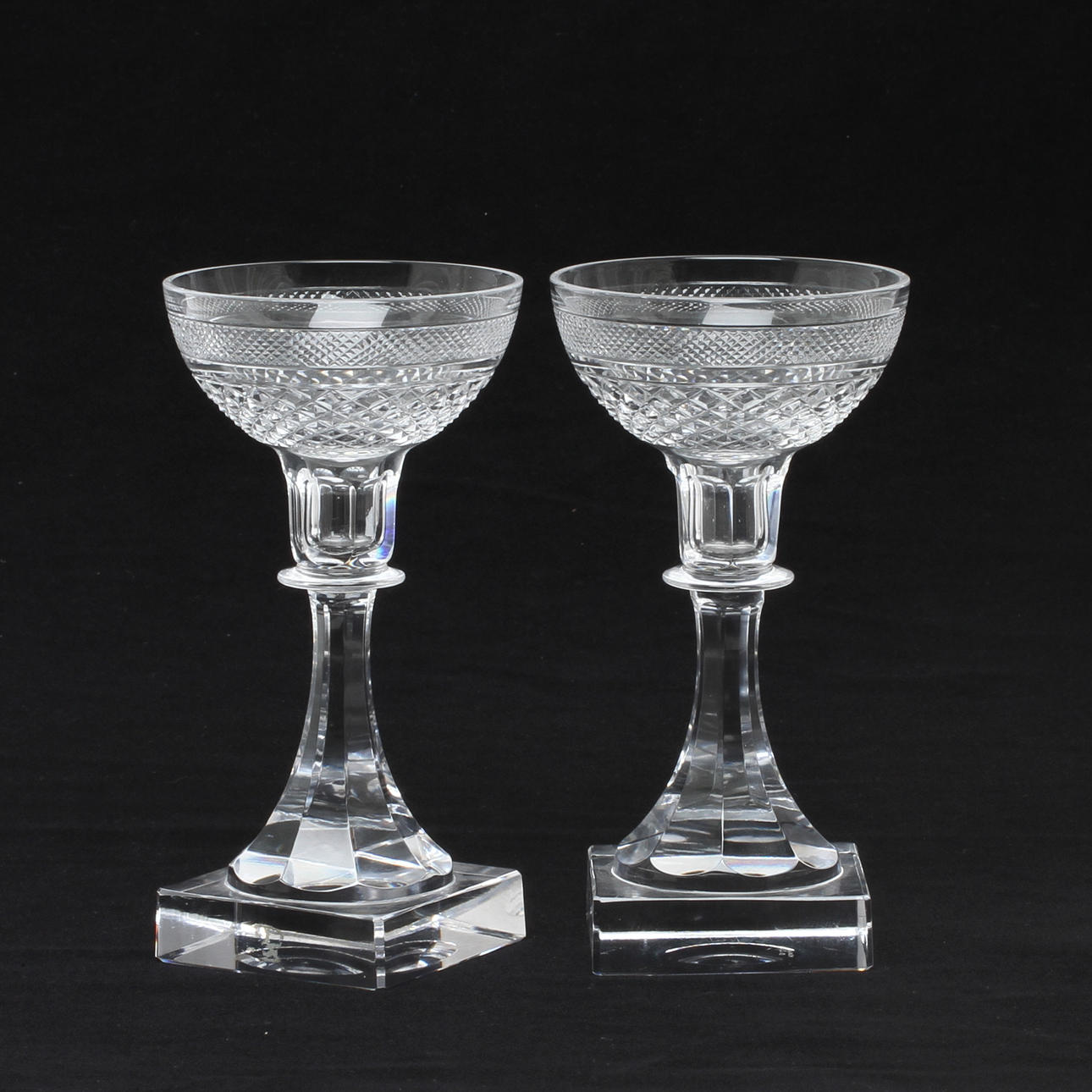 LJUSSTAKAR 1 par, glas, "Kent" Elis Bergh, Kosta, sign.