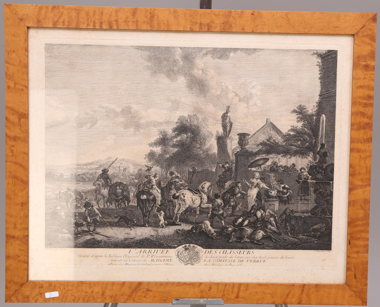 TAVLA, kopparstick, Frankrike, datering 1735.