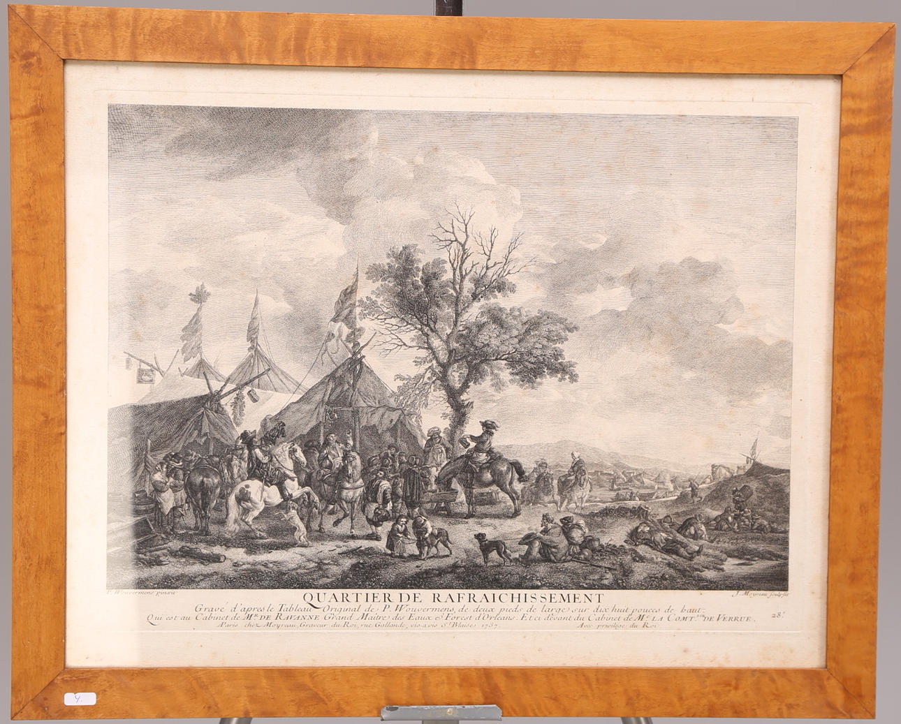 TAVLA, kopparstick, Frankrike, datering 1737.