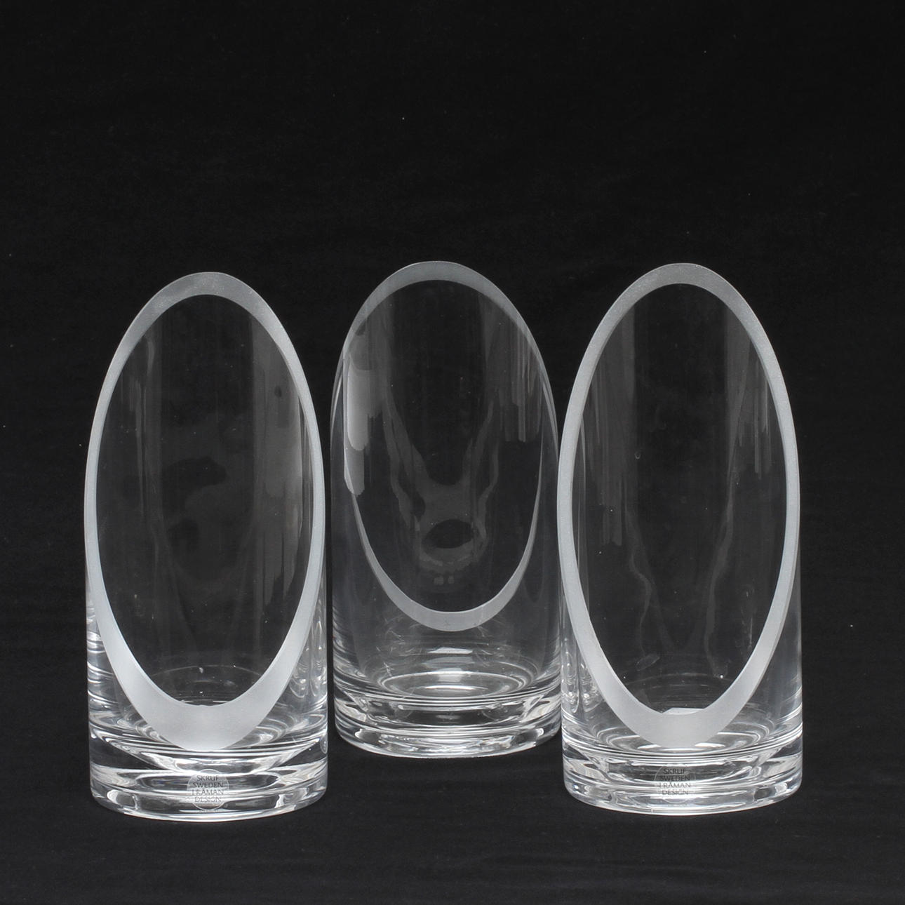 LJUSLYKTOR, 3 st, glas, "Saturno Lantern", Ingegerd Råman, Skruf.