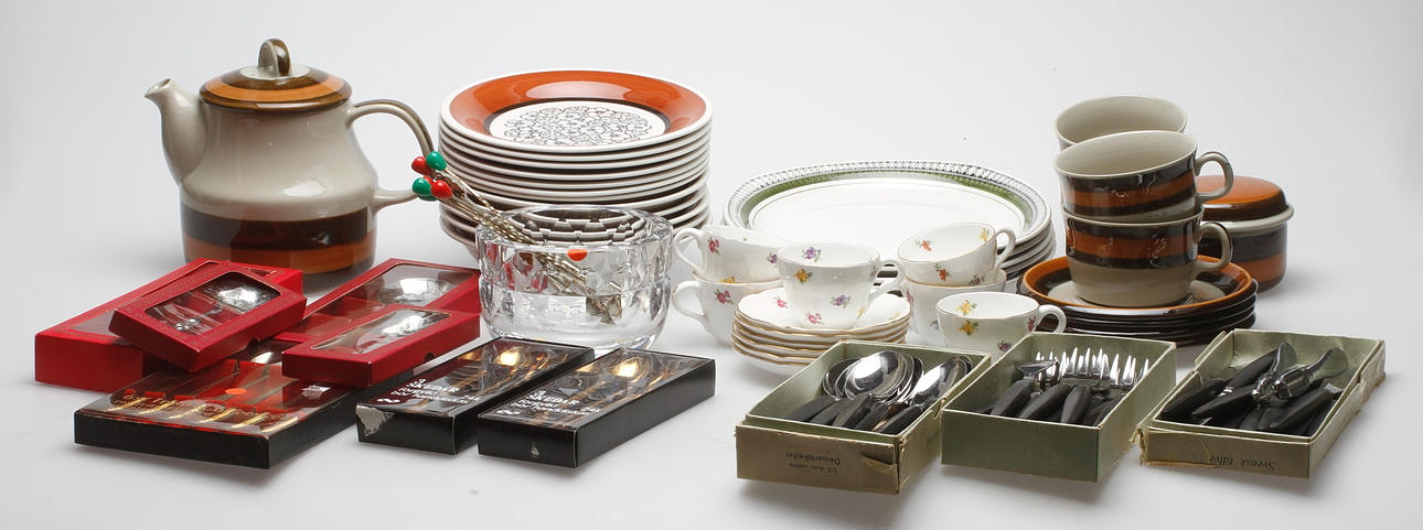 SERVISDELAR, totalt 27 delar, Upsala Ekeby, Rörstrand och Gefle mm.