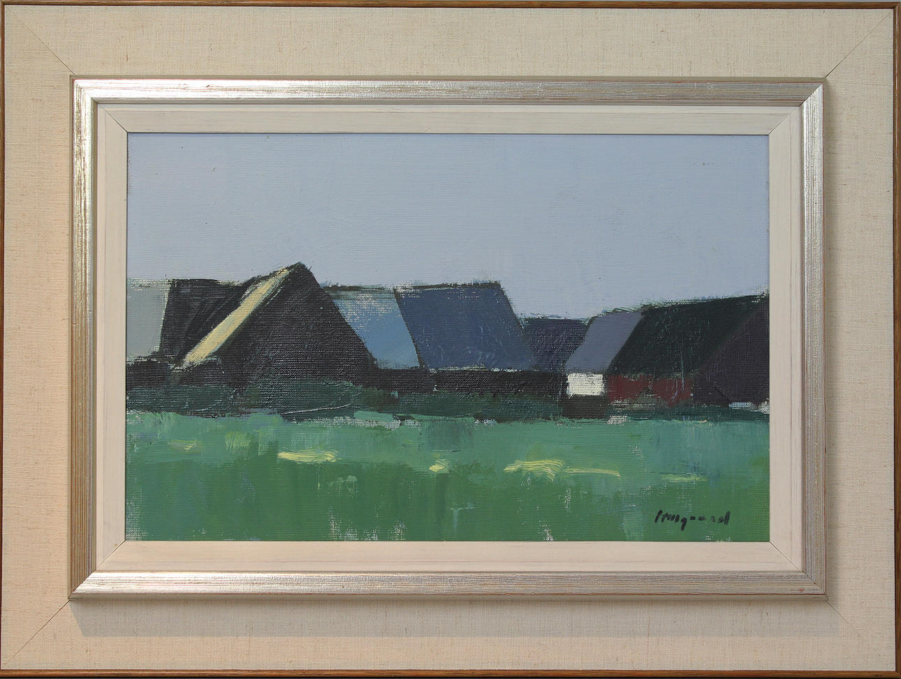 BENGT HILLGRUND. Skånegård. Olja på duk.