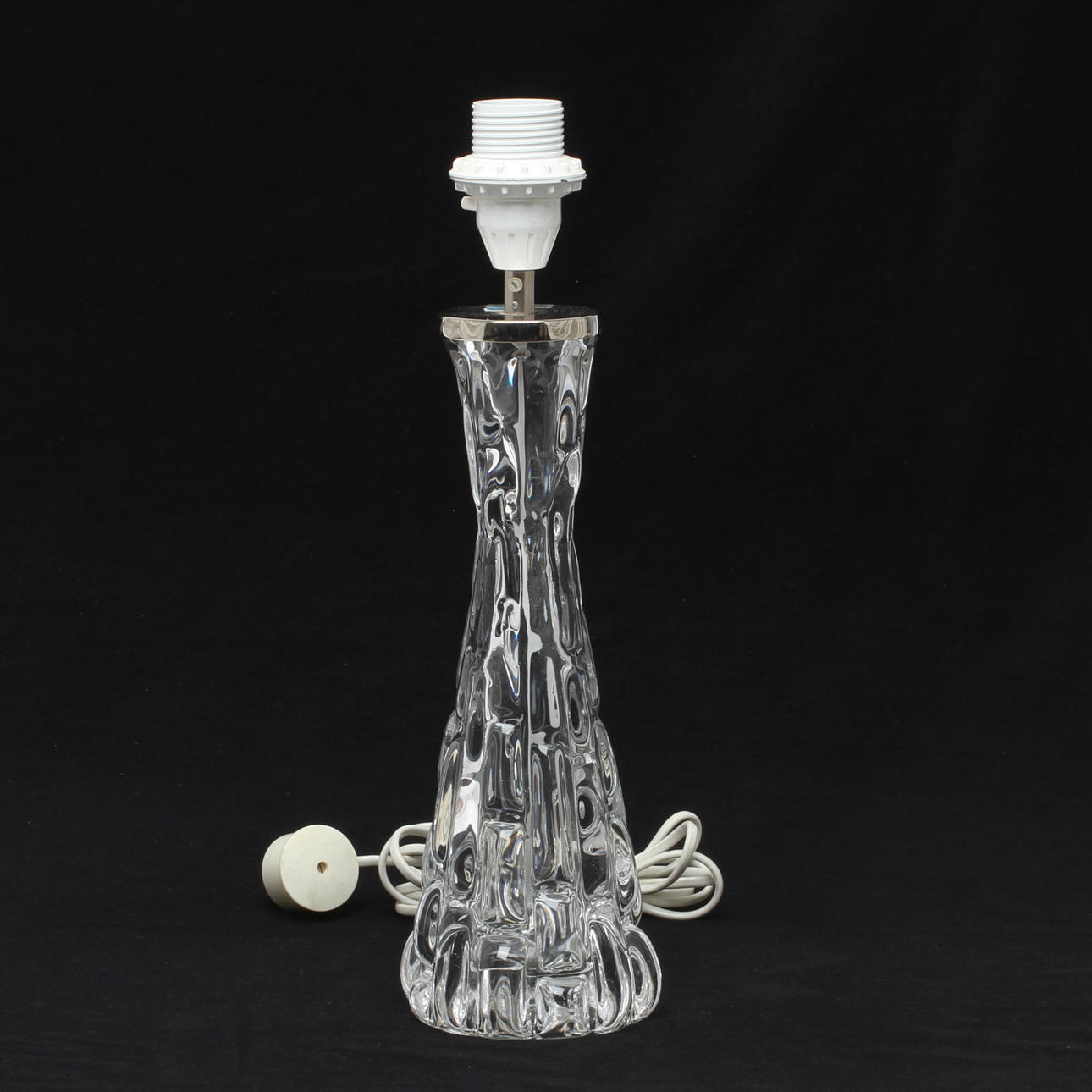 BORDSLAMPSFOT, glas, Orrefors, Carl Fagerlund.