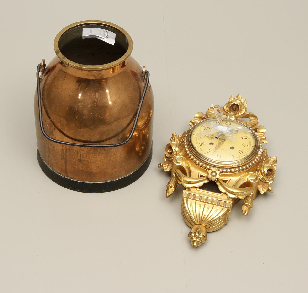 PARTI, 2 delar, Kopparhink samt väggpendyl.