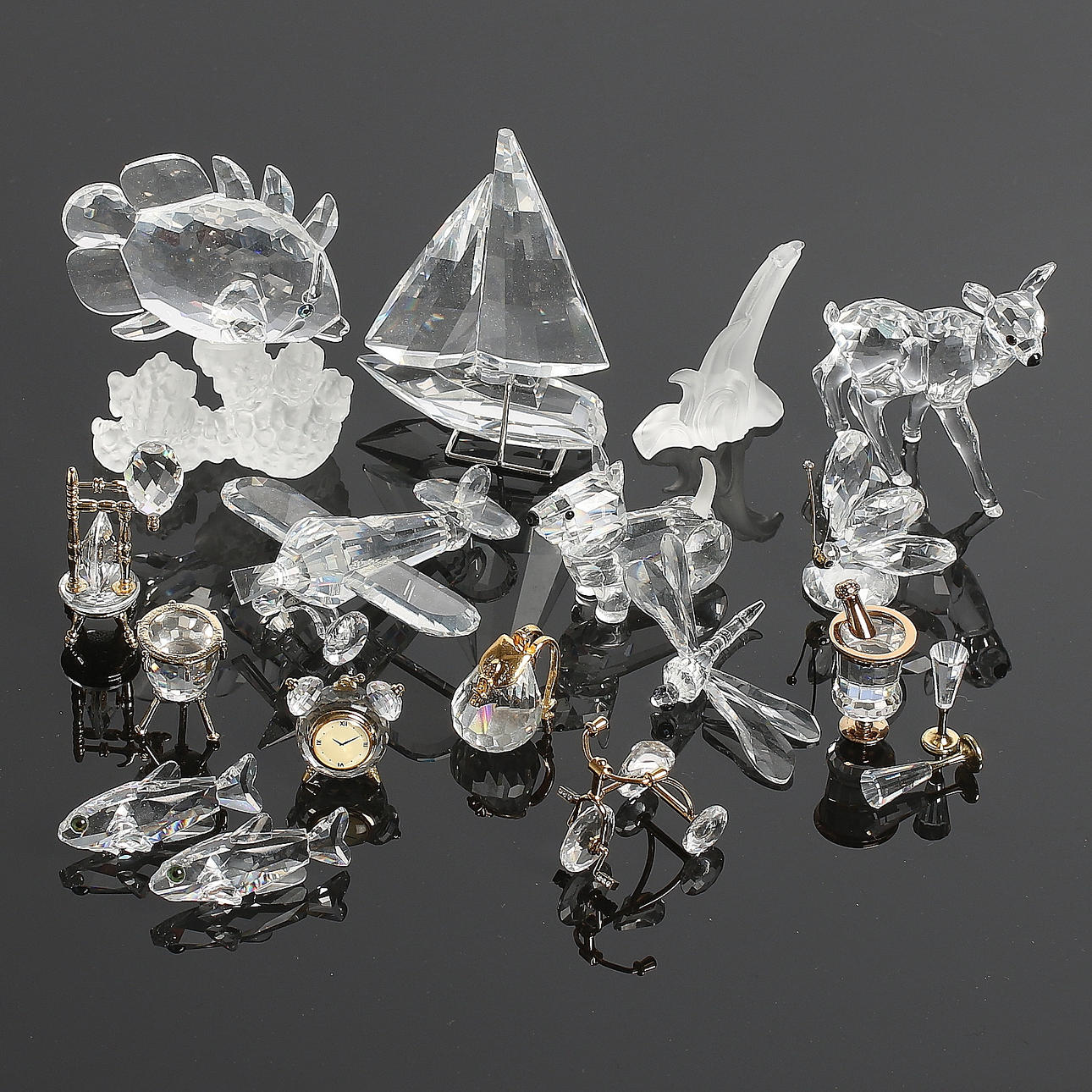 MINIATYRER, 18 delar, kristall, Swarowski.