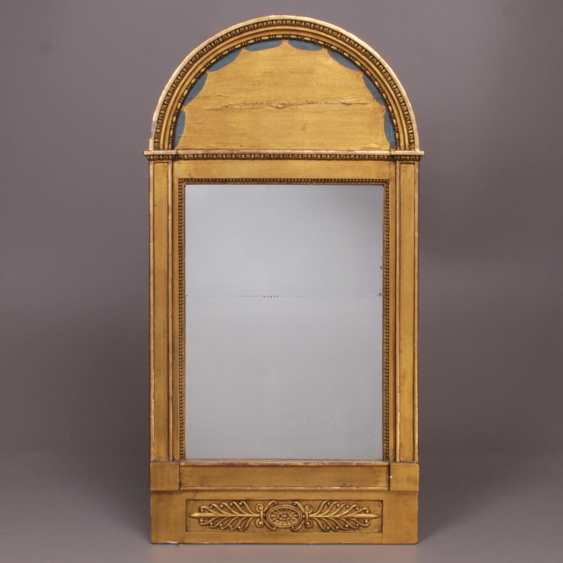 SPEGEL, tvådelat glas, förgylld, Empire, 1800-tal.