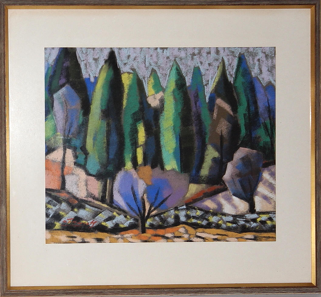 LEMBIT NÖMMEOTS. pastell, motiv från Byttorp, signerad och daterad 1957.