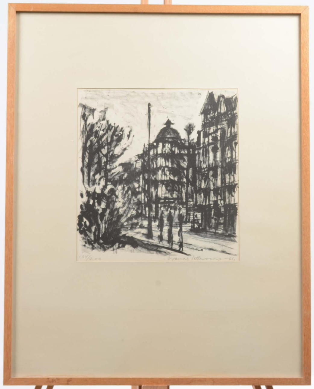 INGEMAR PETTERSSON. Lithograph. Cityscape.